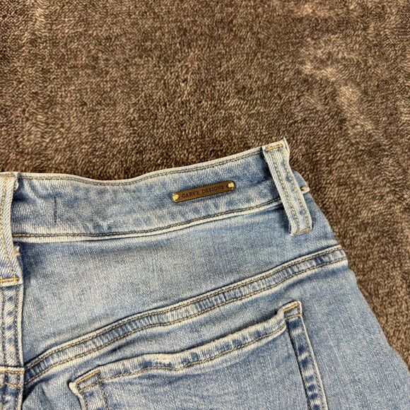 Carve Designs Cuffed Raw Hem Blue Denim Jeans Stretch Women's 4 Organic Cotton - Picture 12 of 13